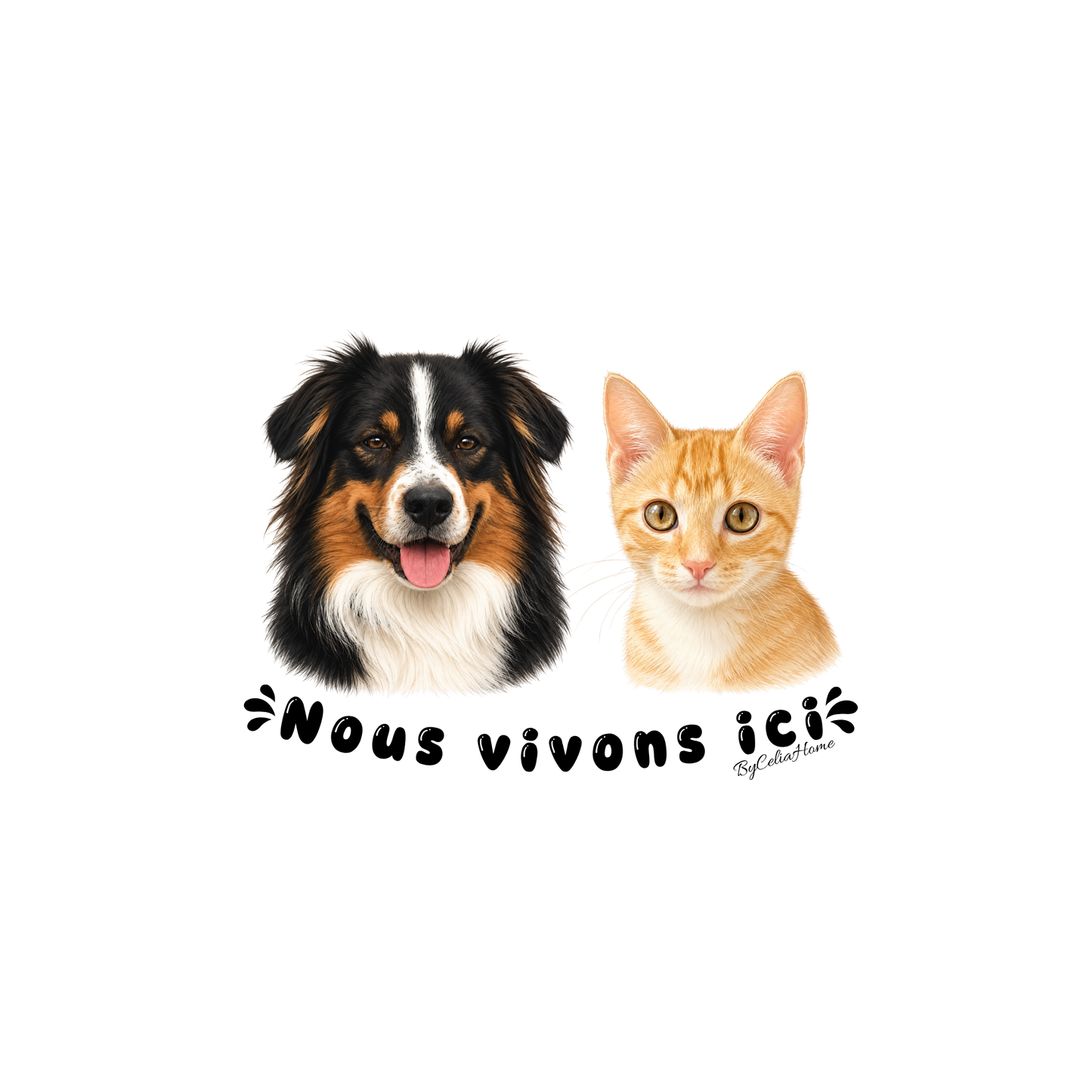 Sticker personnalisé à la découpe - 2 animaux