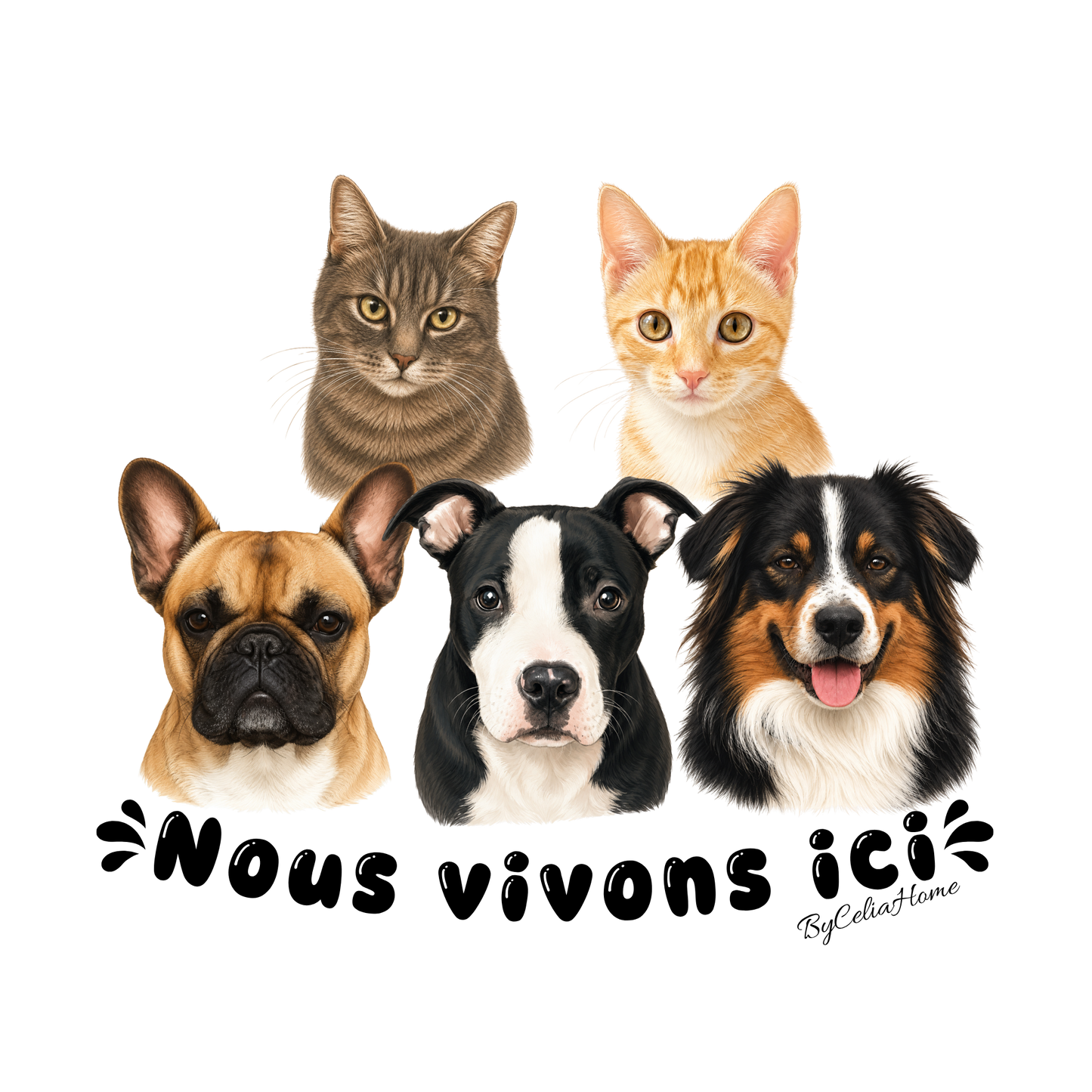 Sticker personnalisé à la découpe - 5 animaux