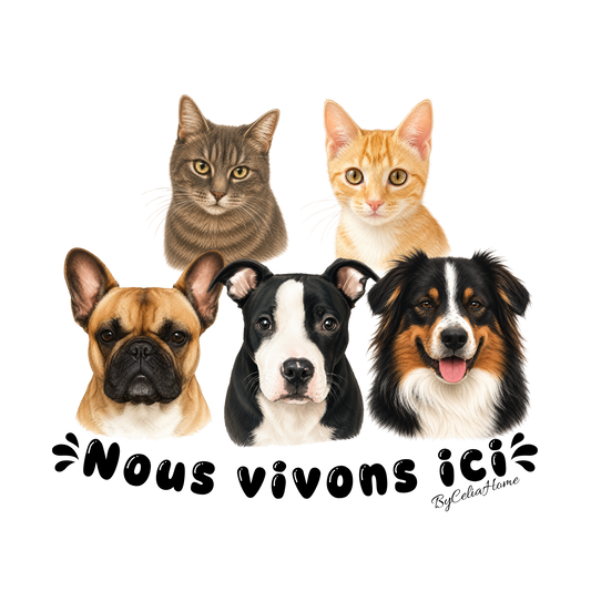 Sticker personnalisé à la découpe - 5 animaux