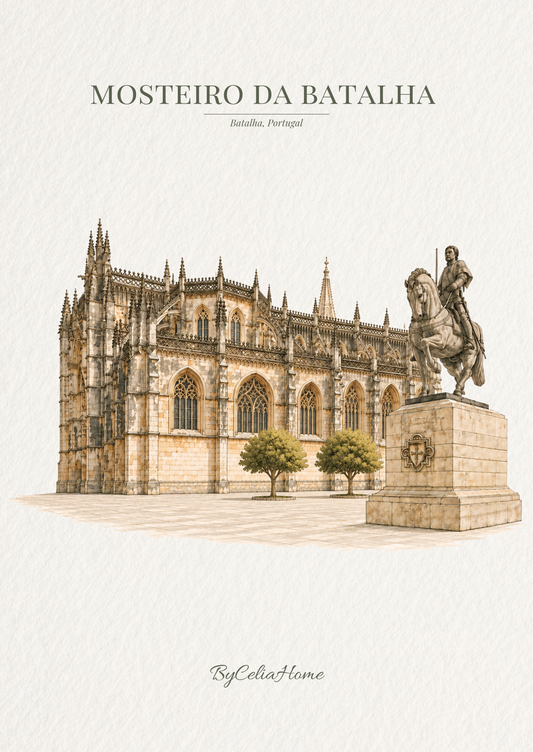 Affiche Batalha représentant le monastère de Batalha au Portugal
