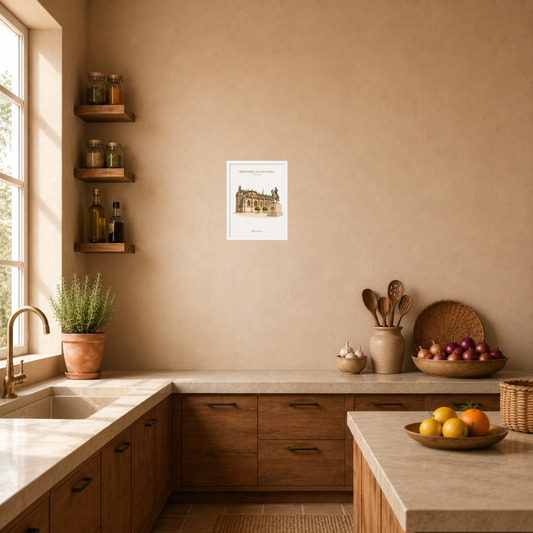 Tableau Batalha [21x30] avec cadre [blanc] dans une cuisine chaleureuse