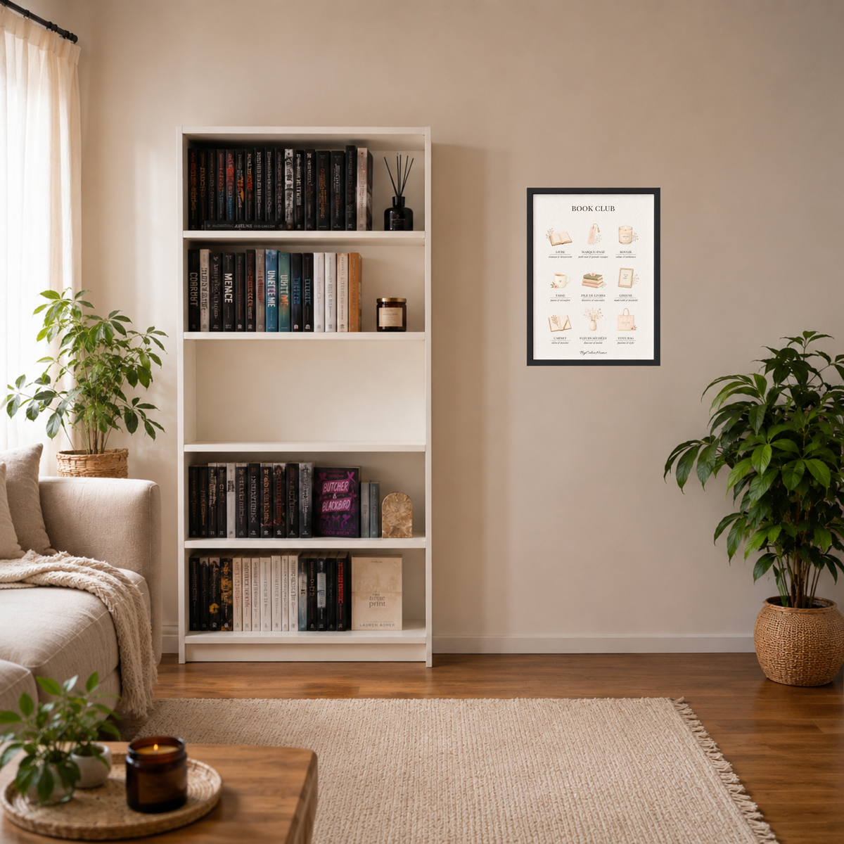 Tableau Book Club[30x40] avec cadre [noir] dans un coin lecture