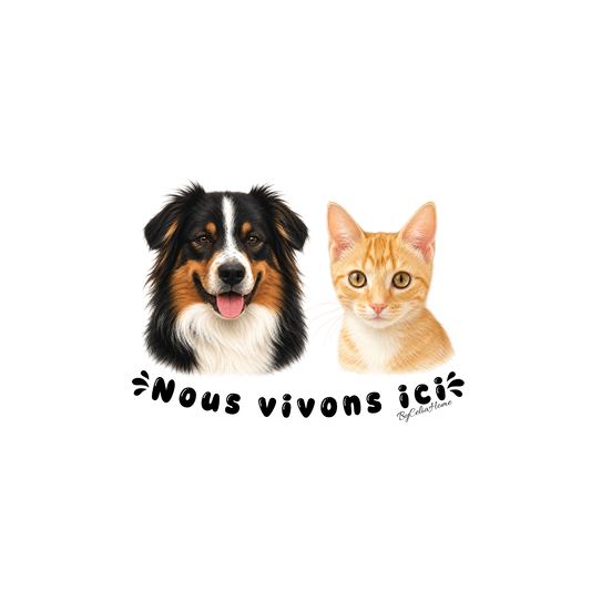 Sticker personnalisé à la découpe - 2 animaux