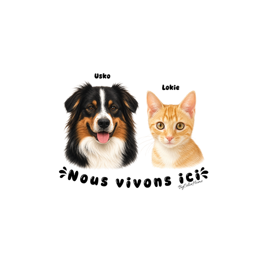 Sticker personnalisé à la découpe - 2 animaux