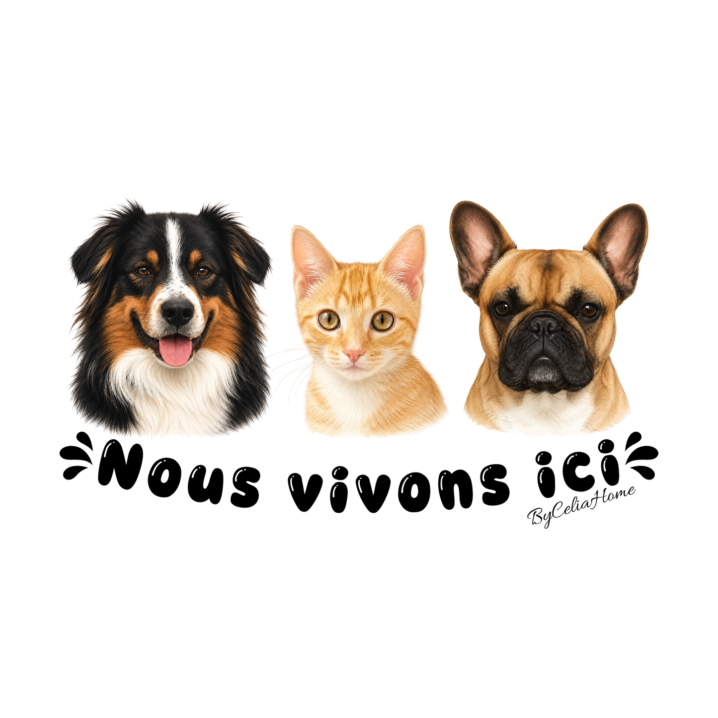 Sticker personnalisé à la découpe - 3 animaux