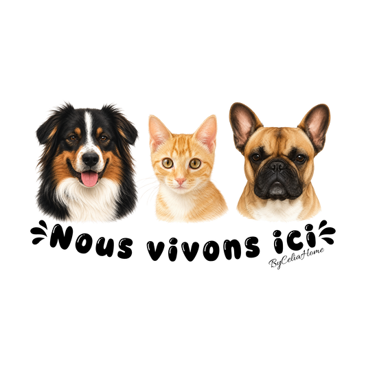 Sticker personnalisé à la découpe - 3 animaux