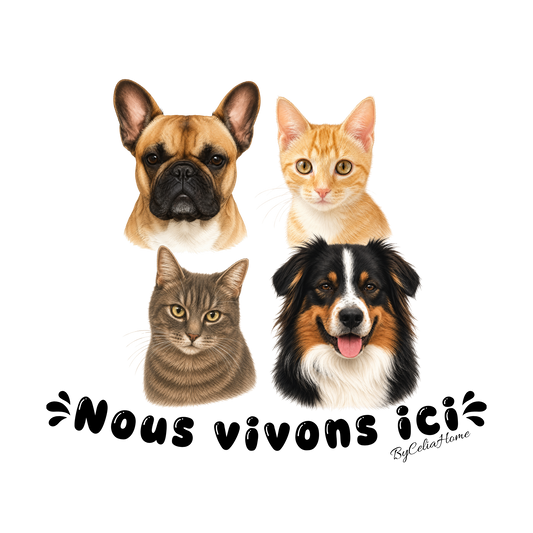 Sticker personnalisé à la découpe - 4 animaux