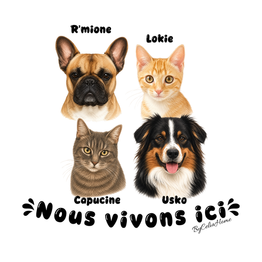 Sticker personnalisé à la découpe - 4 animaux