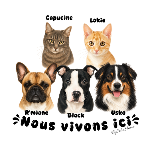 Sticker personnalisé à la découpe - 5 animaux